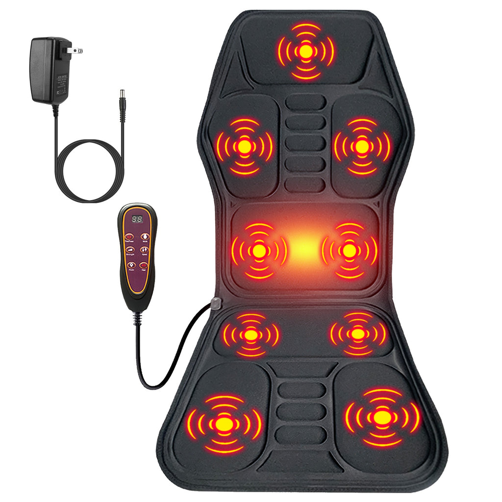 1Pc Full Body Massage Chair Pad with Heat Multifunctional Back Massager with Pinpoint Massage Vibration Timer for Home Office Car Use