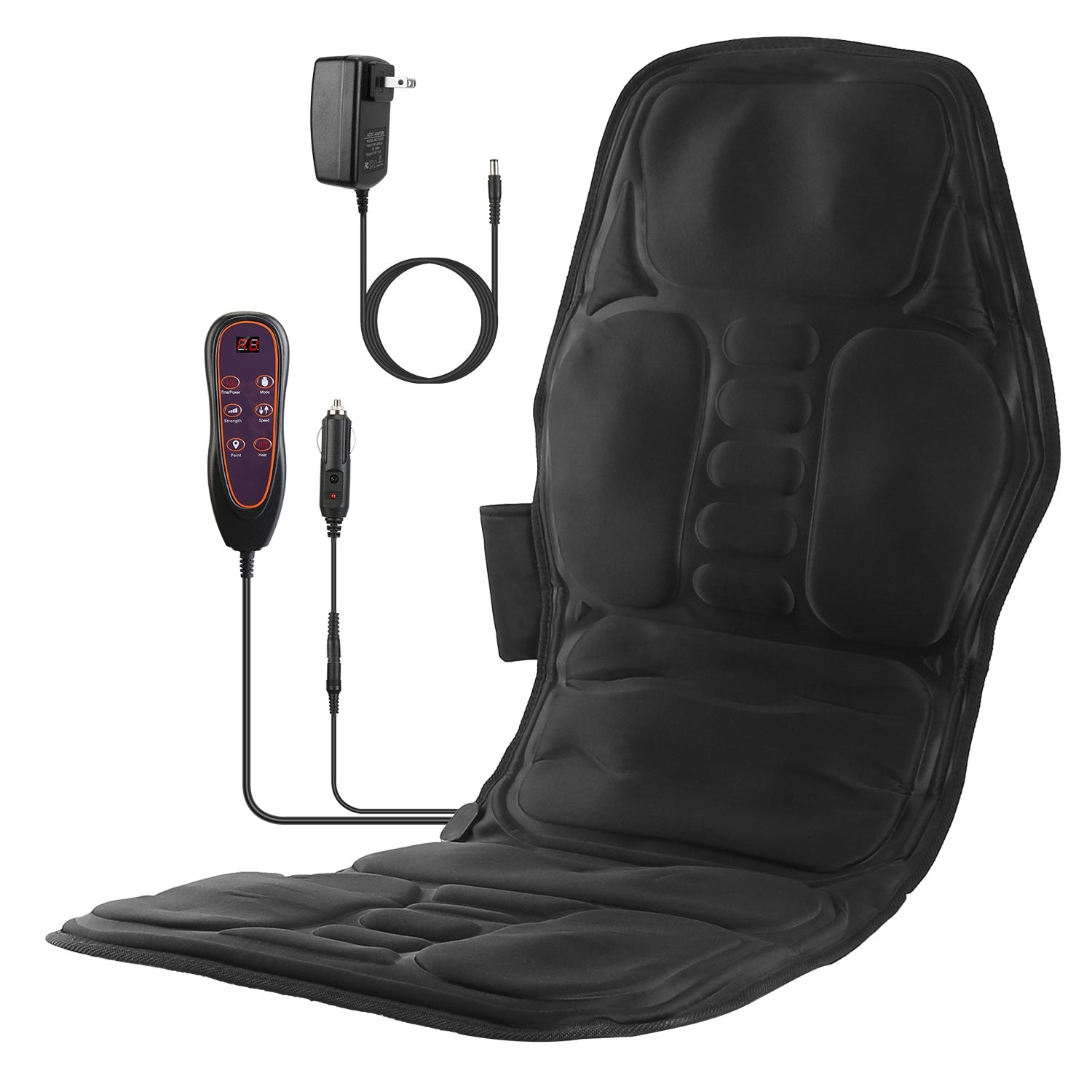 1Pc Full Body Massage Chair Pad with Heat Multifunctional Back Massager with Pinpoint Massage Vibration Timer for Home Office Car Use